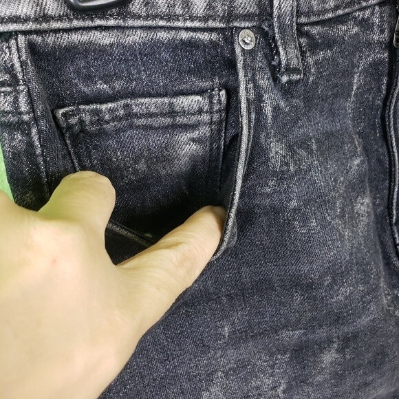 Hudson Black Mini Skirt Acid Silver Glitter Wash Size 25 - Picture 10 of 10